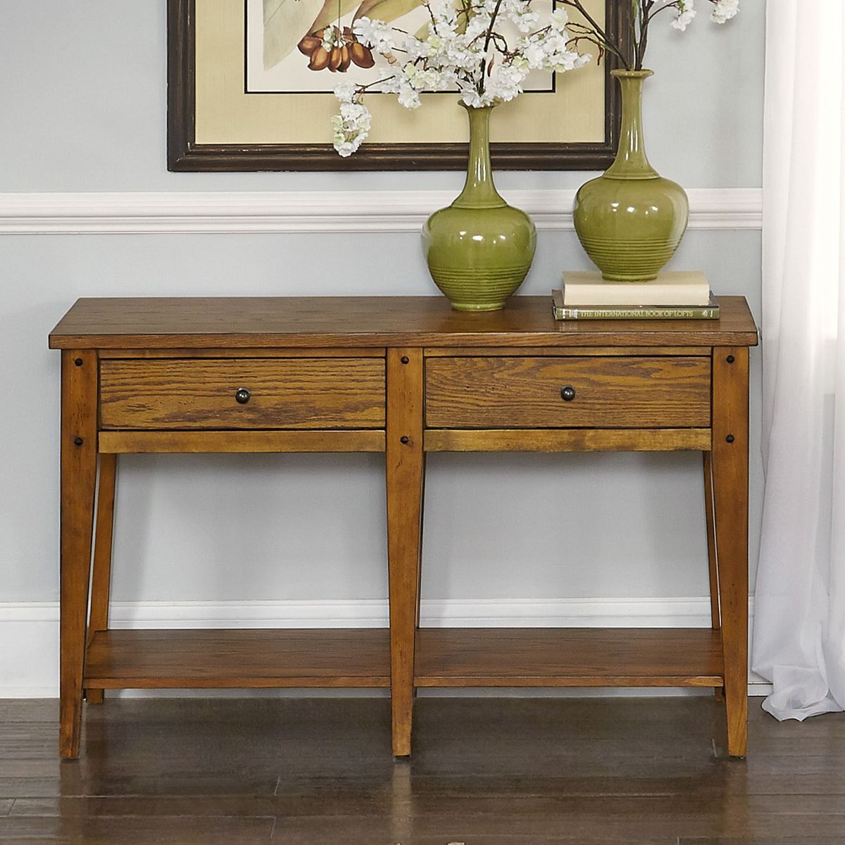 Liberty Furniture Lake House Sofa Table in Oak