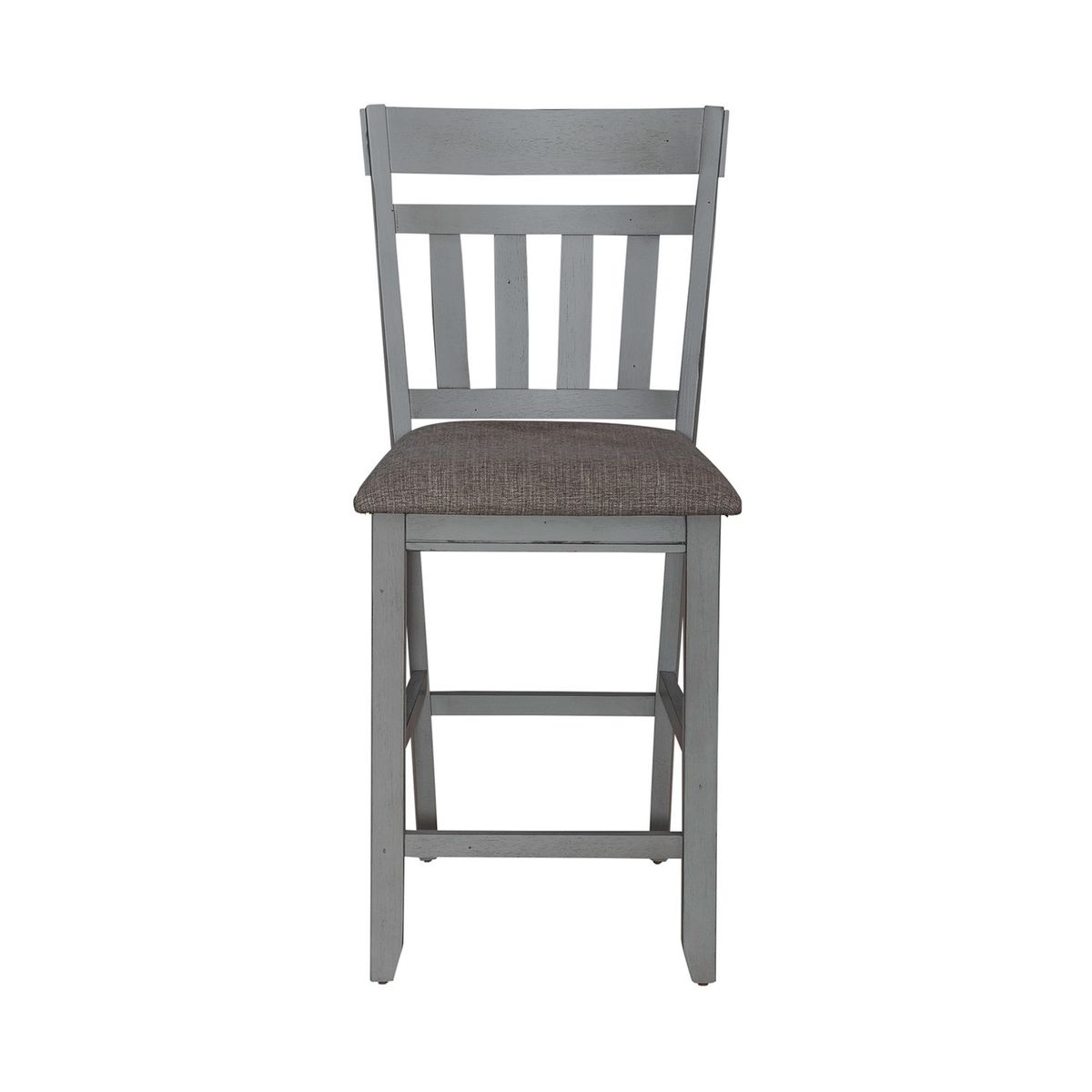 Liberty Furniture Newport Splat Back Counter Chair (Set of 2) in Smokey Grey