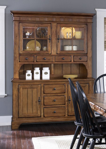 Liberty Furniture Treasures Complete China in Rustic Oak Finish image