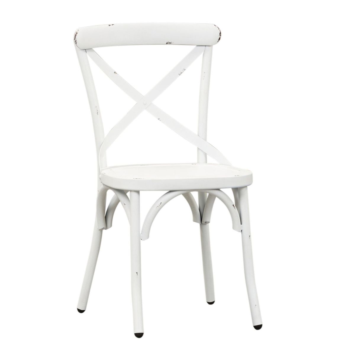 Liberty Furniture Vintage Series X Back Side Chair in Antique White (Set of 2)