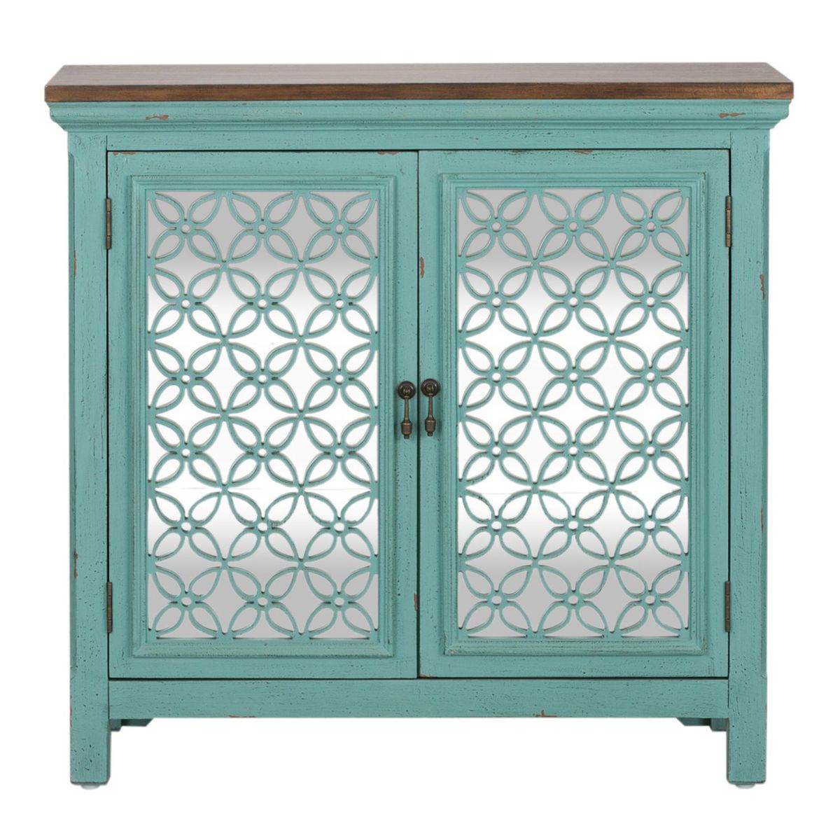 Liberty Furniture Kensington 2 Door Accent Cabinet in Turquoise image