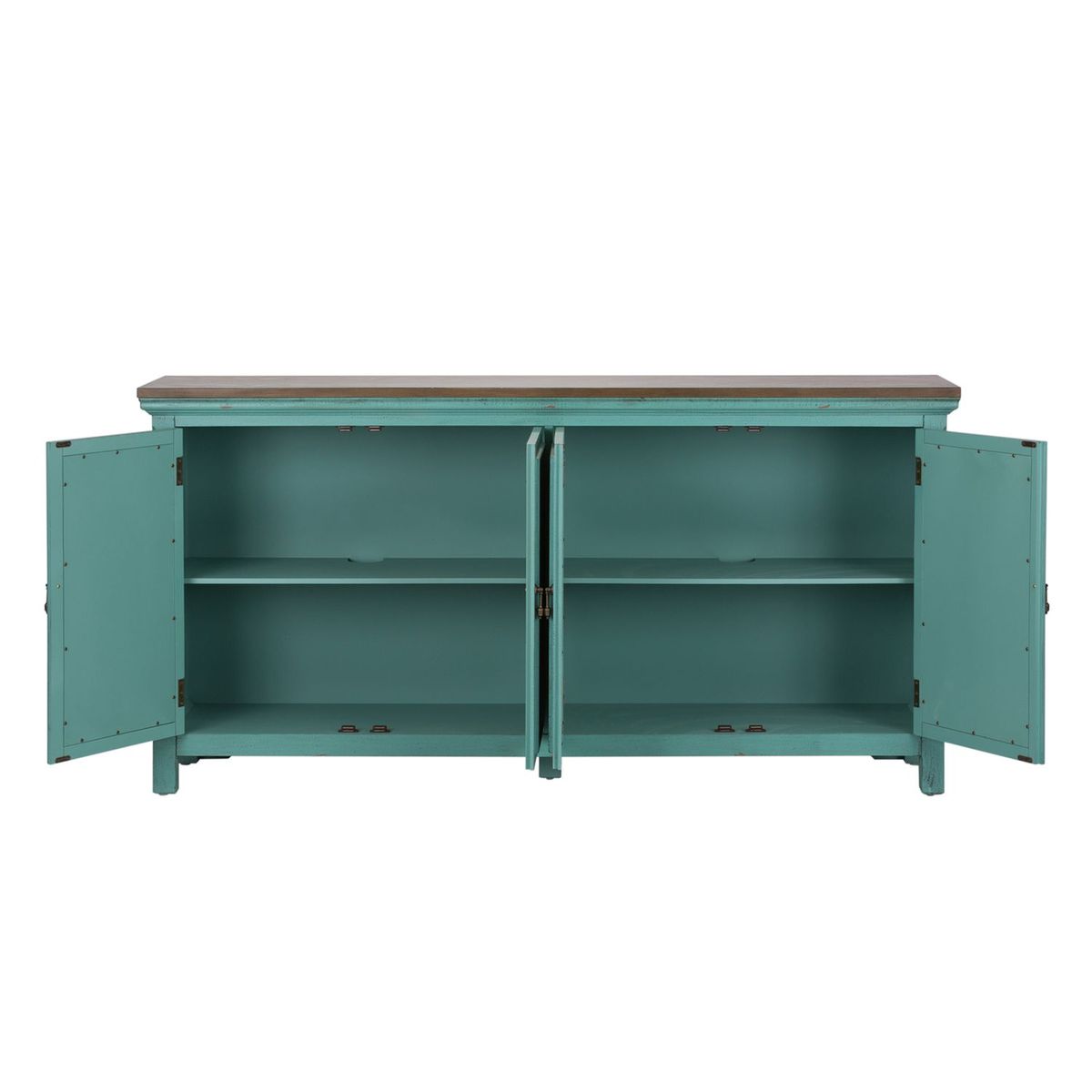 Liberty Furniture Kensington 4 Door Accent Cabinet in Turquoise