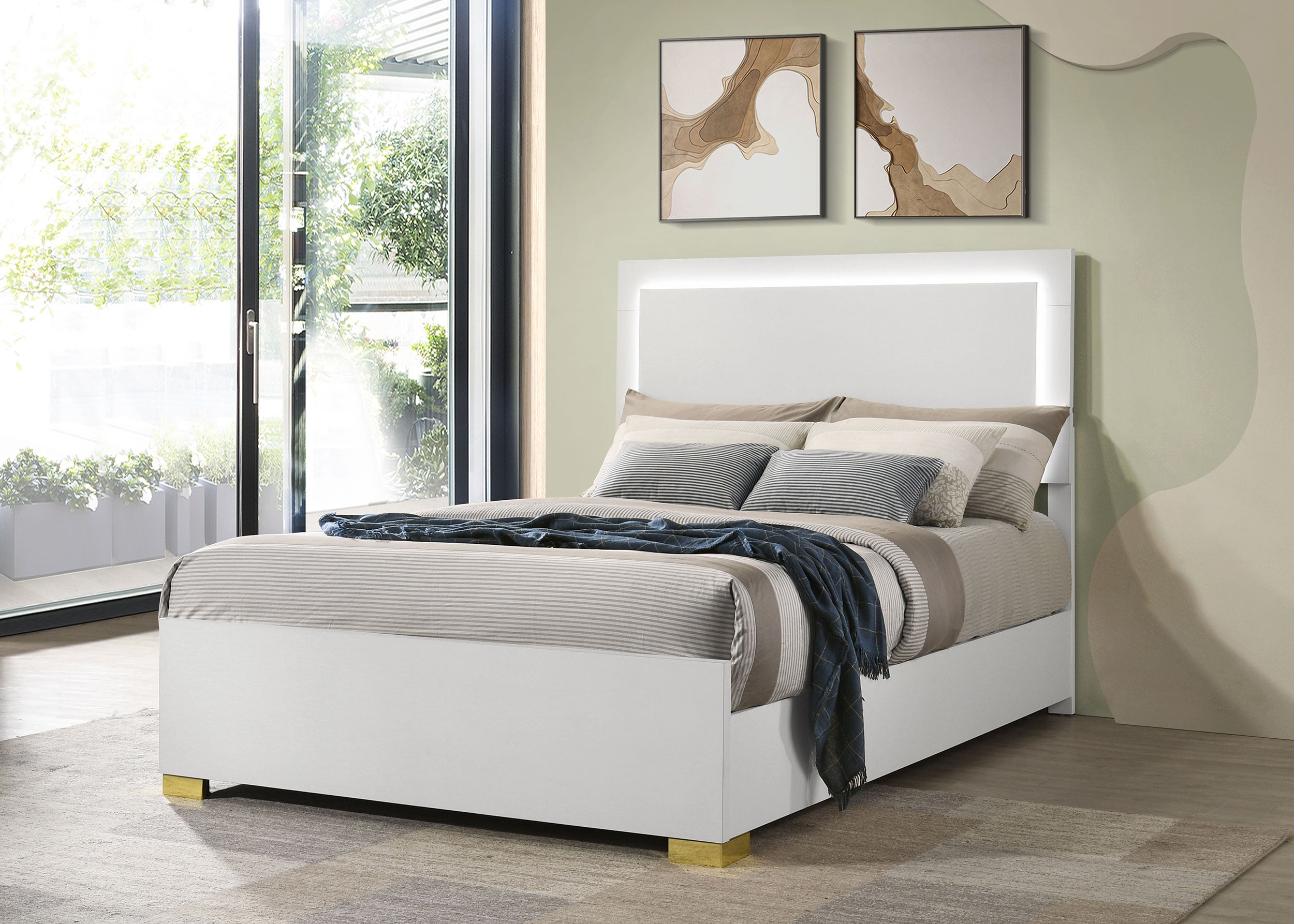 Marceline Panel Bed with LED Lighting