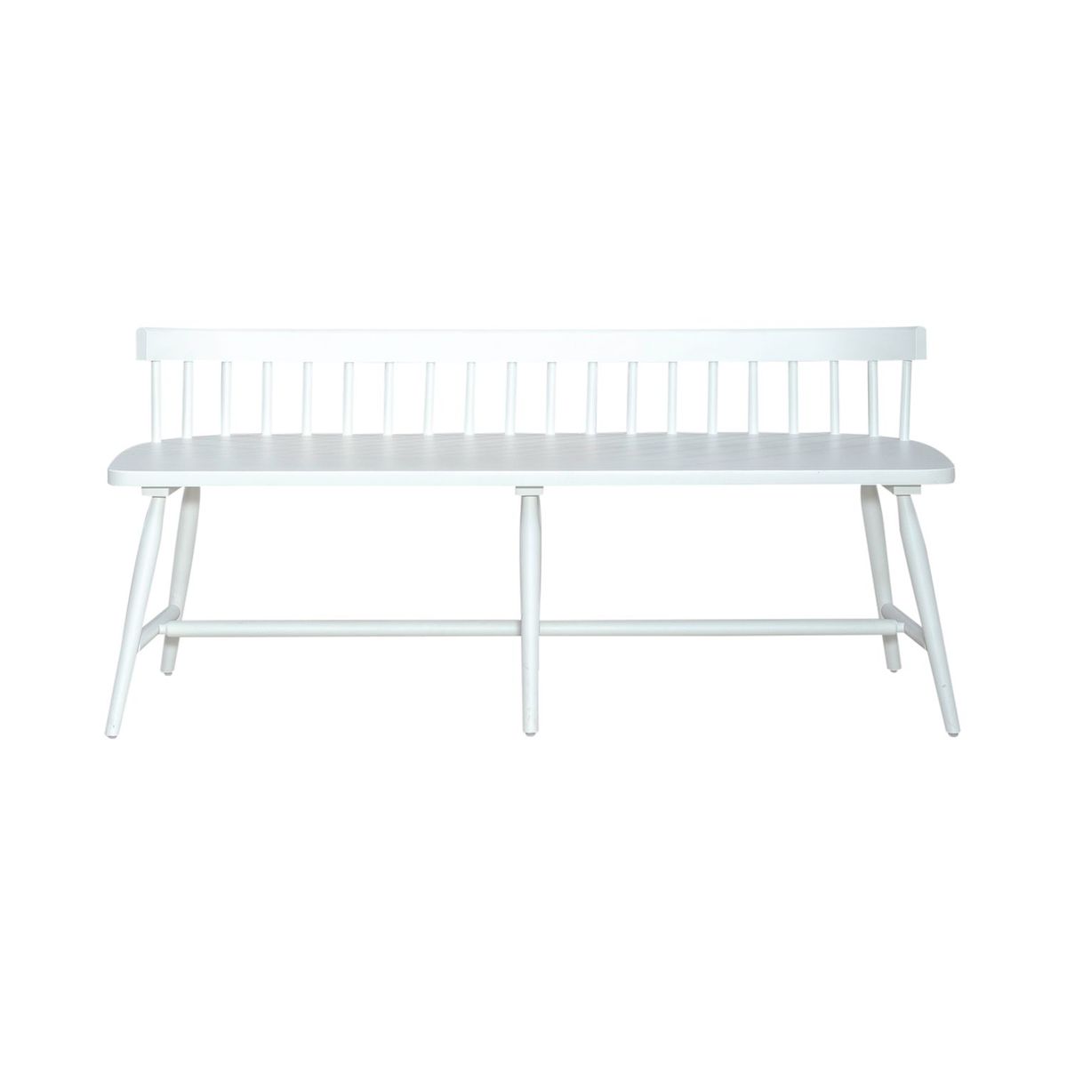 Liberty Furniture Capeside Cottage Spindle Back Dining Bench in Porcelain White