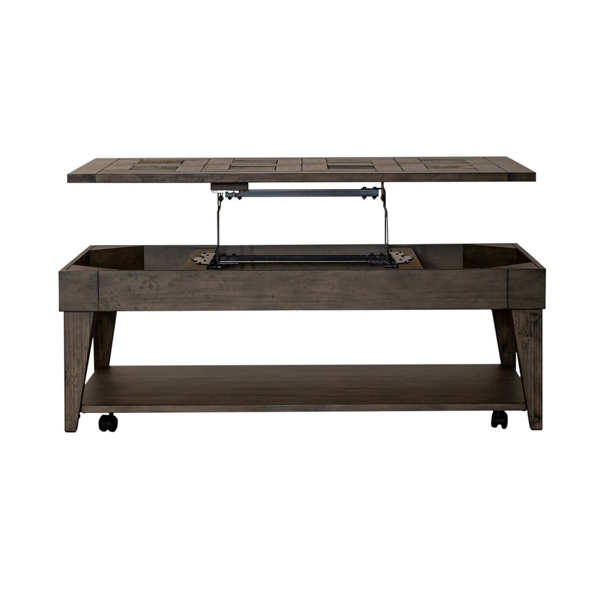 Liberty Furniture Arrowcreek Lift Top Cocktail Table in Weathered Stone image