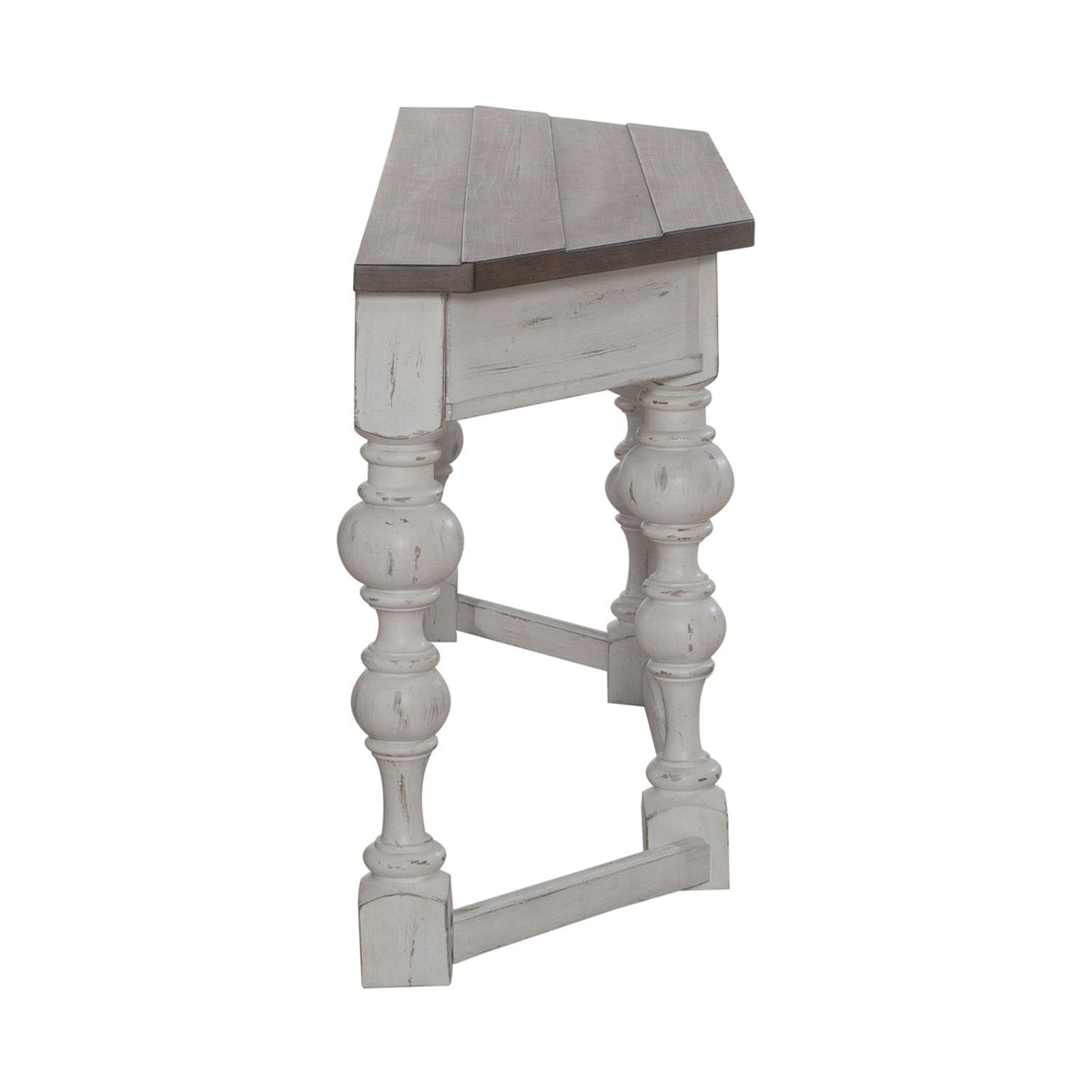 Liberty Furniture River Place Accent Console Table in Riverstone White & Tobacco EST SHIP TIME APPX 4 WEEKS