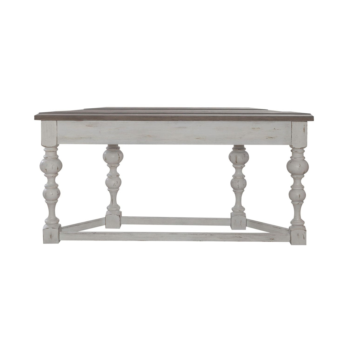 Liberty Furniture River Place Accent Console Table in Riverstone White & Tobacco EST SHIP TIME APPX 4 WEEKS