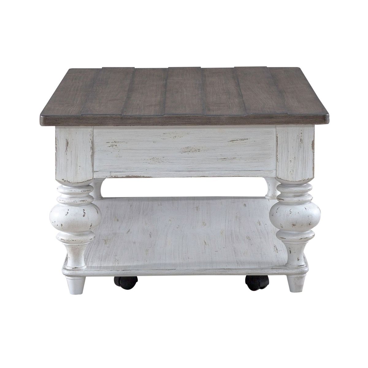 Liberty Furniture River Place Cocktail Table in Riverstone White & Tobacco