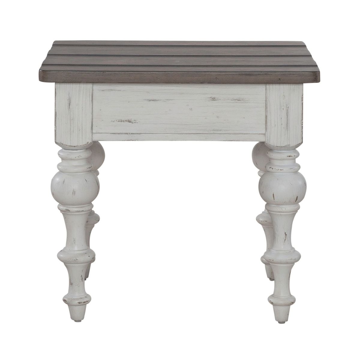 Liberty Furniture River Place End Table in Riverstone White & Tobacco