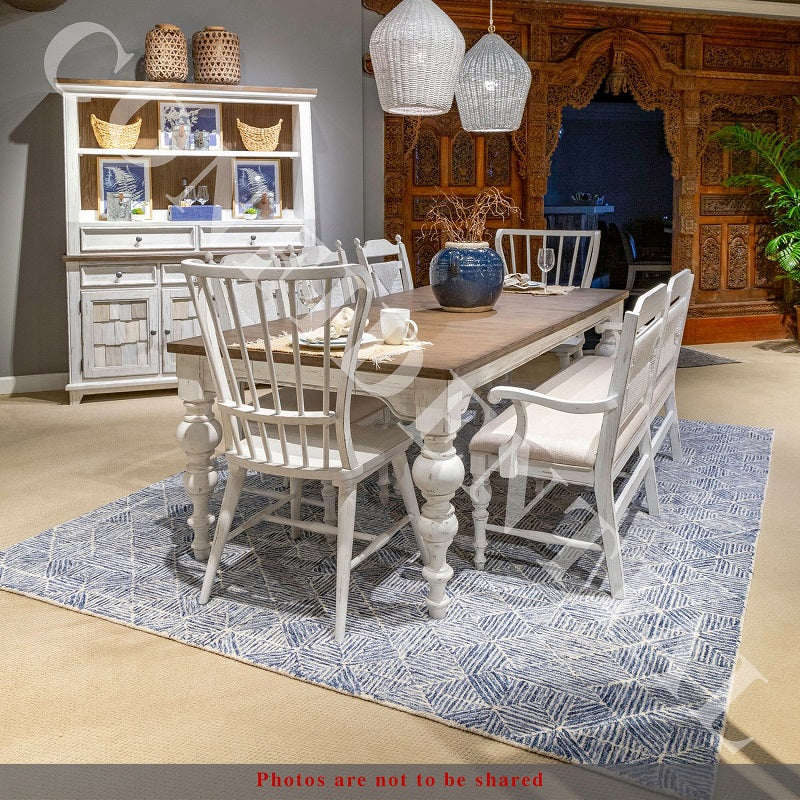 Liberty Furniture River Place Rectangular Leg Table in Riverstone White & Tobacco image