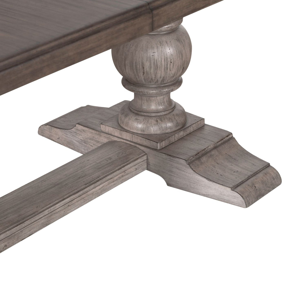 Liberty Furniture River Place Trestle Table in Riverstone Gray & Tobacco
