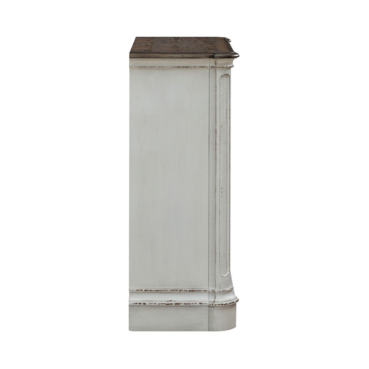 Liberty Furniture Magnolia Manor Accent Cabinet in Antique White & Weathered Bark EST SHIP TIME APPX 4 WEEKS