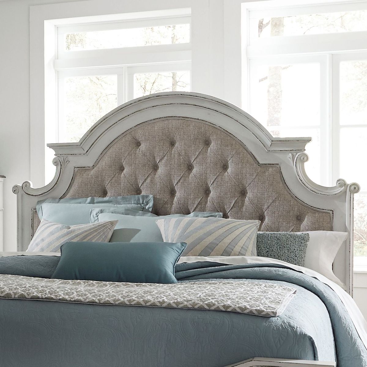 Liberty Magnolia Manor Queen Upholstered Headboard in Antique White image