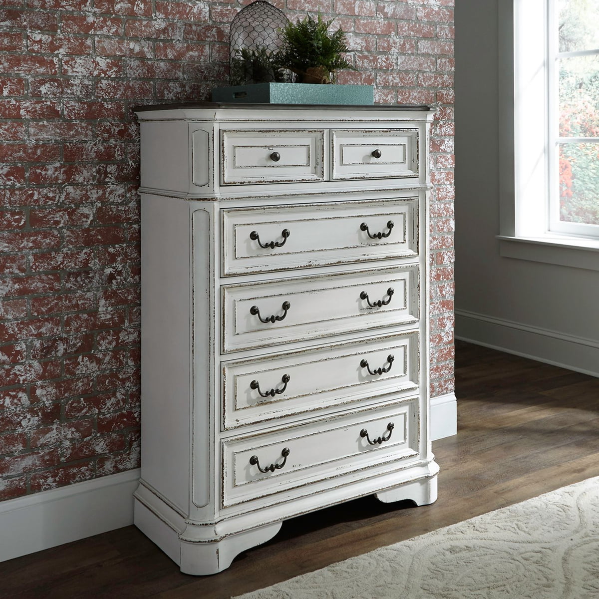 Liberty Magnolia Manor Five Drawer Chest in Antique White image