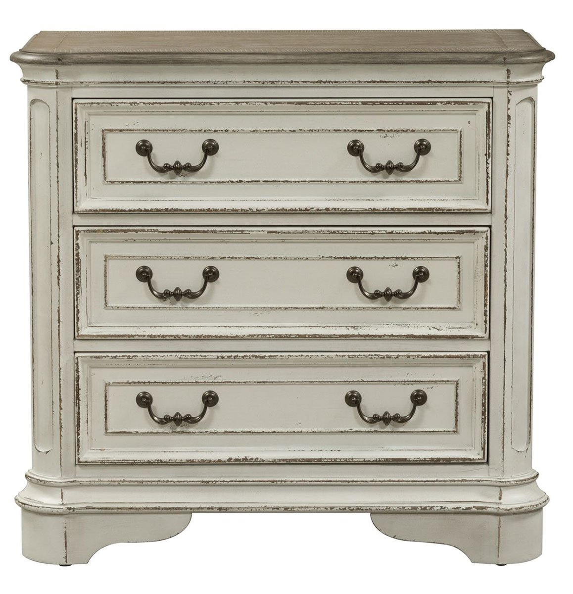 Liberty Magnolia Manor 3 Drawer Bedside Chest in Antique White image