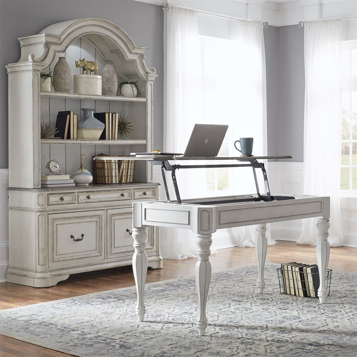 Liberty Magnolia Manor Lift Top Writing Desk in Antique White