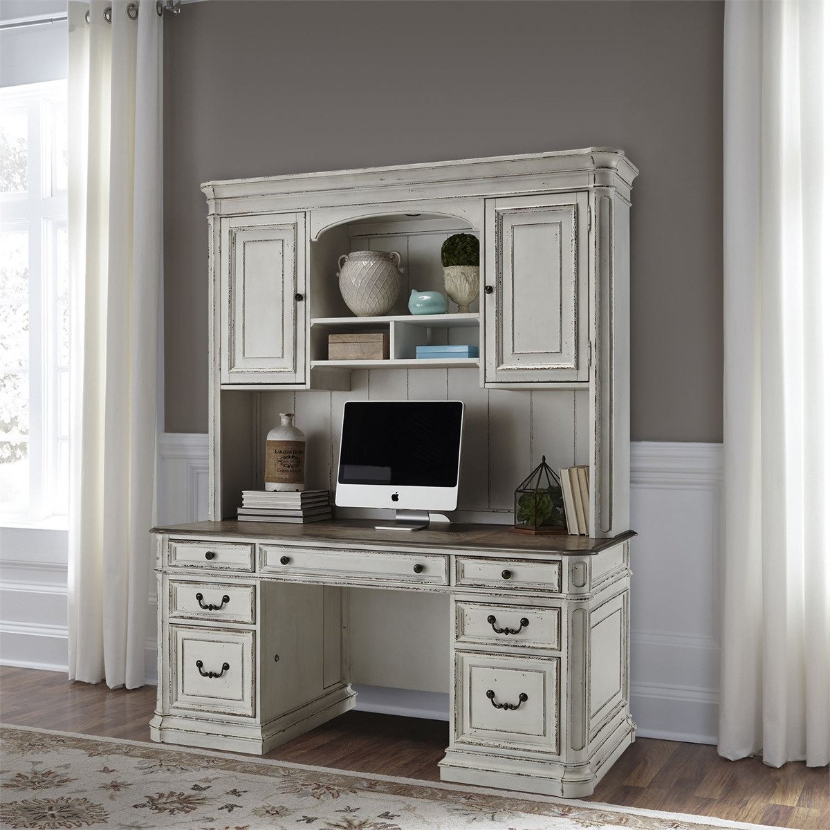 Liberty Magnolia Manor Credenza in Antique White