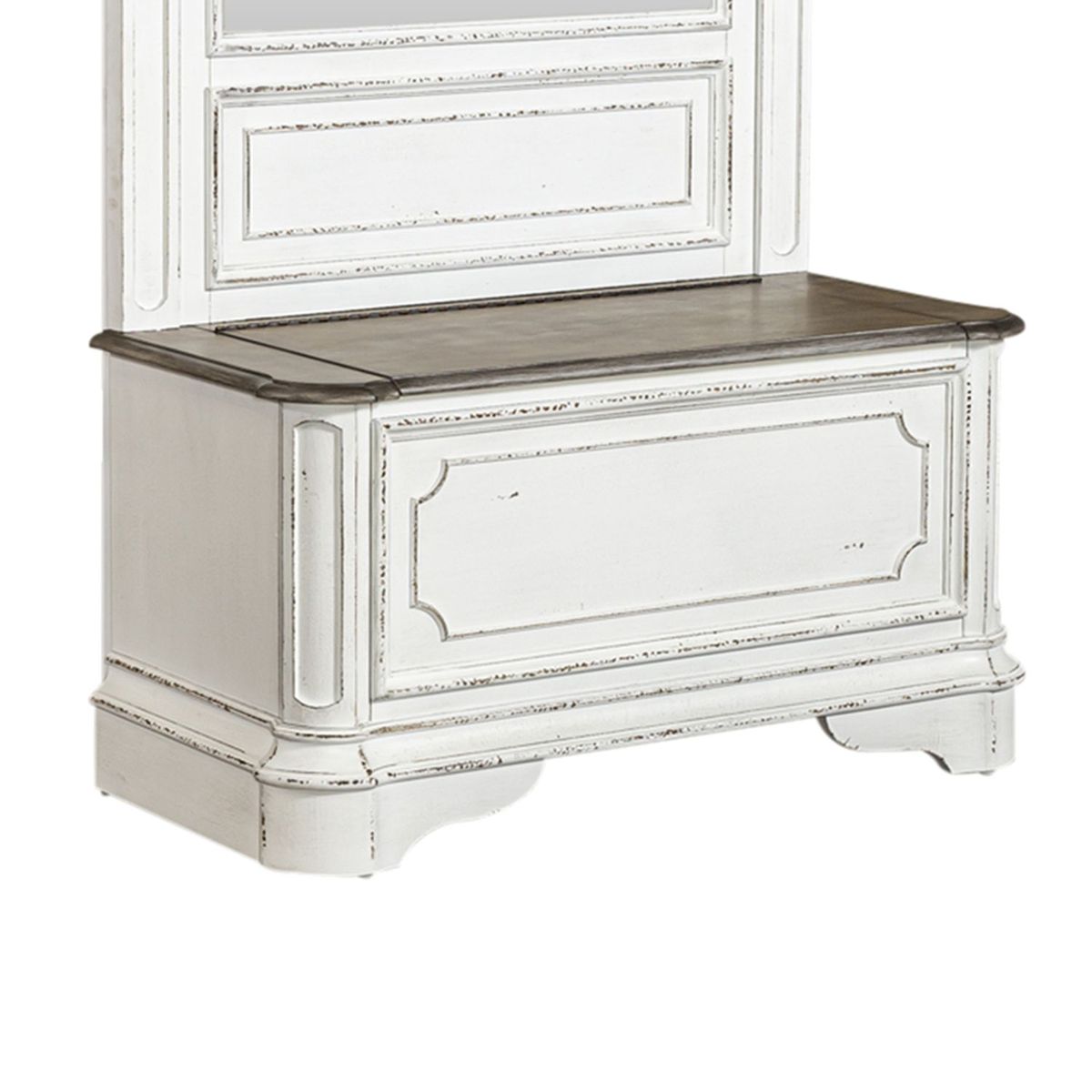 Liberty Furniture Magnolia Manor Hall Tree Base in Antique White & Weathered Bark image