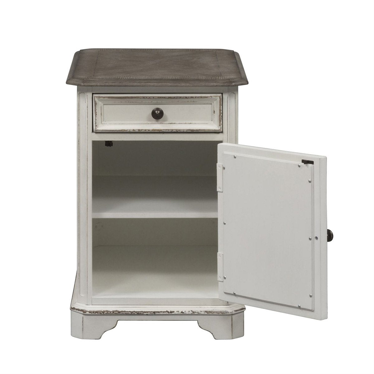 Liberty Magnolia Manor Chair Side Table in Antique White