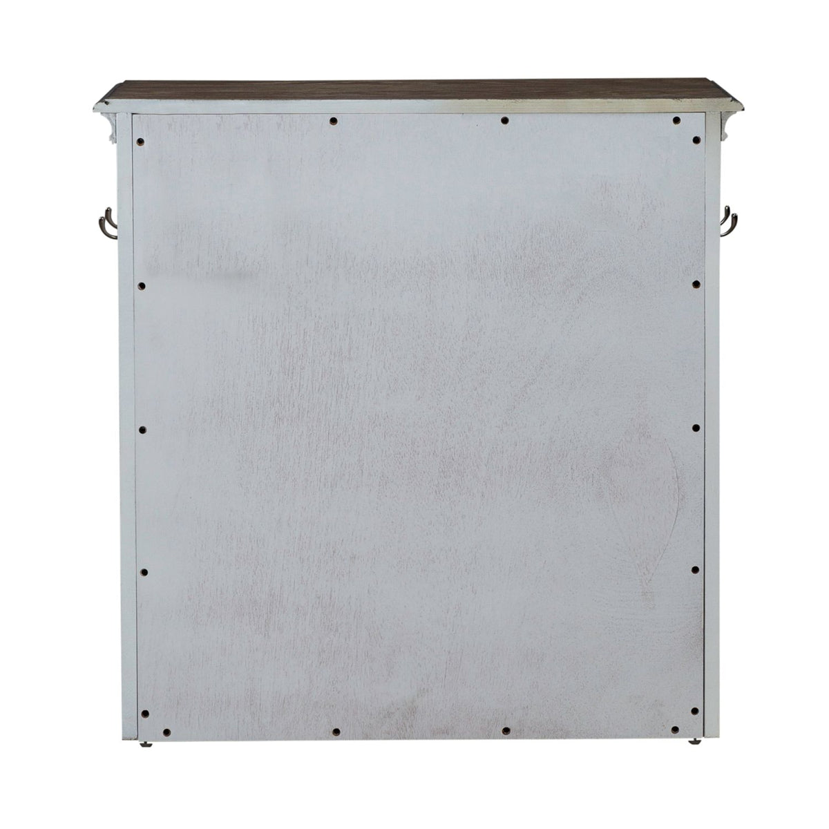 Liberty Furniture Magnolia Manor Pet Feeder Cabinet in Antique White & Weathered Bark EST SHIP TIME APPX 4 WEEKS