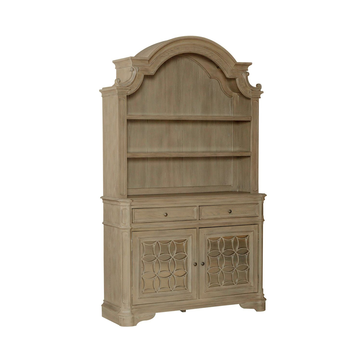 Liberty Furniture Magnolia Manor Buffet with Hutch in Weathered Bisque image