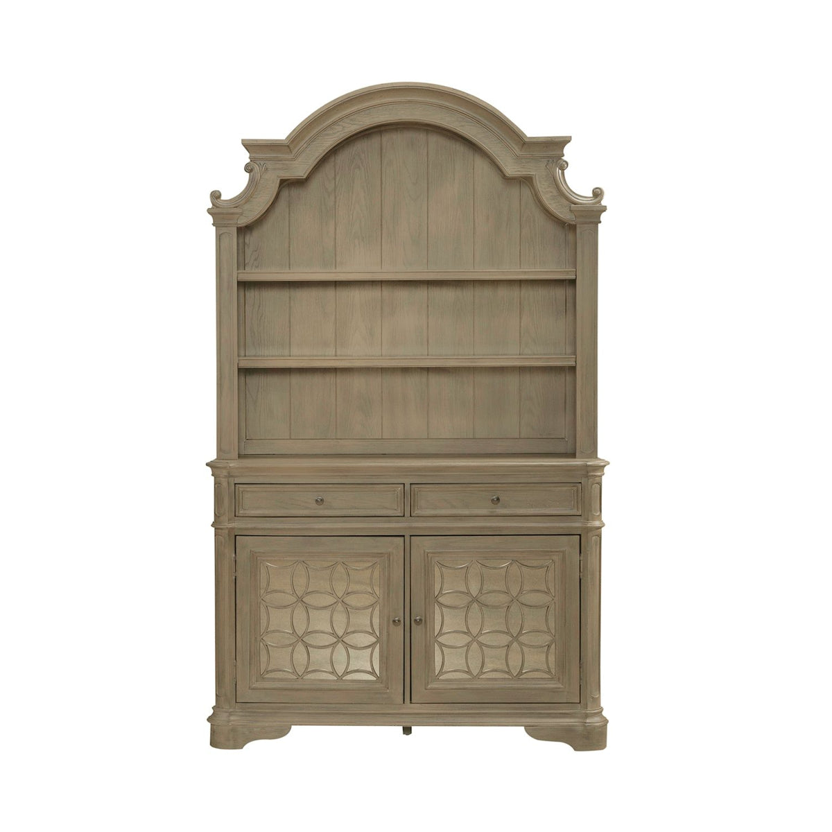 Liberty Furniture Magnolia Manor Buffet with Hutch in Weathered Bisque