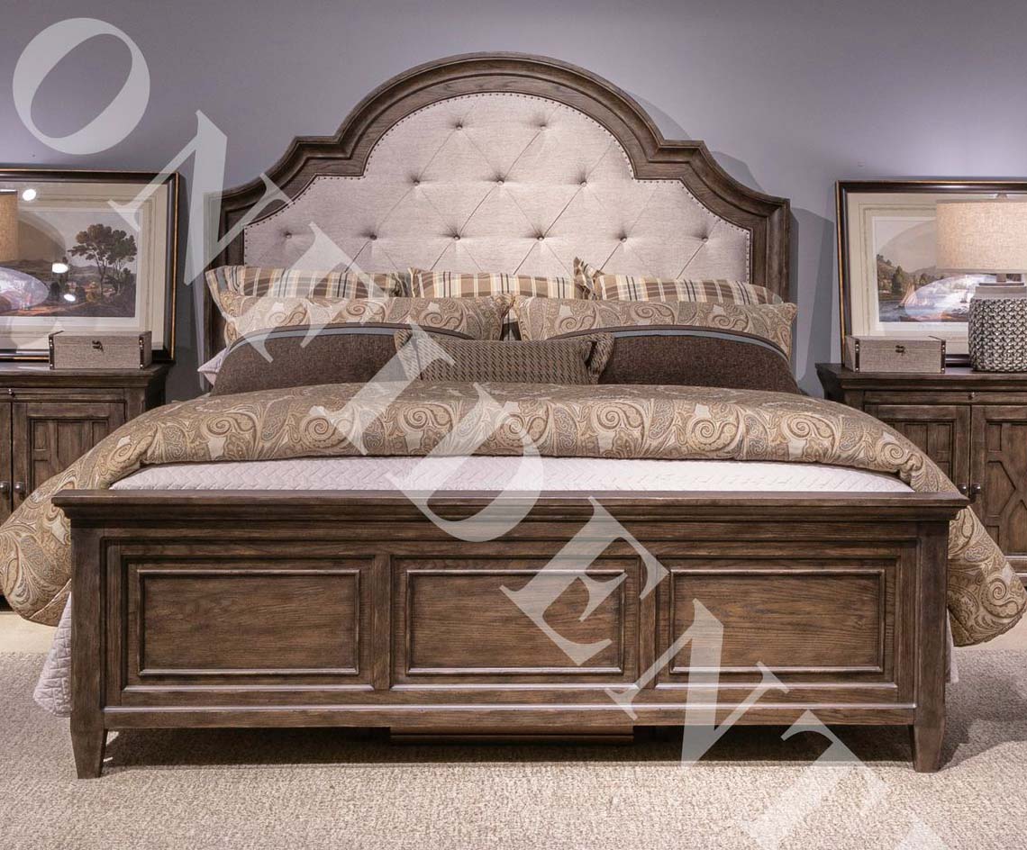 Liberty Furniture Paradise Valley Queen Upholstered Bed in Saddle Brown image
