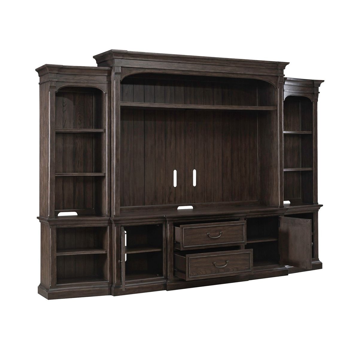 Liberty Furniture Paradise Valley Entertainment Center with Piers in Saddle Brown