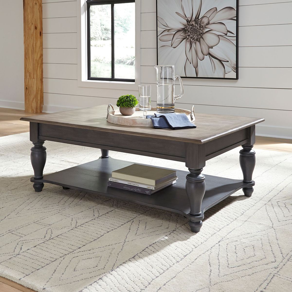 Liberty Furniture Ocean Isle Rectangular Cocktail Table in Slate