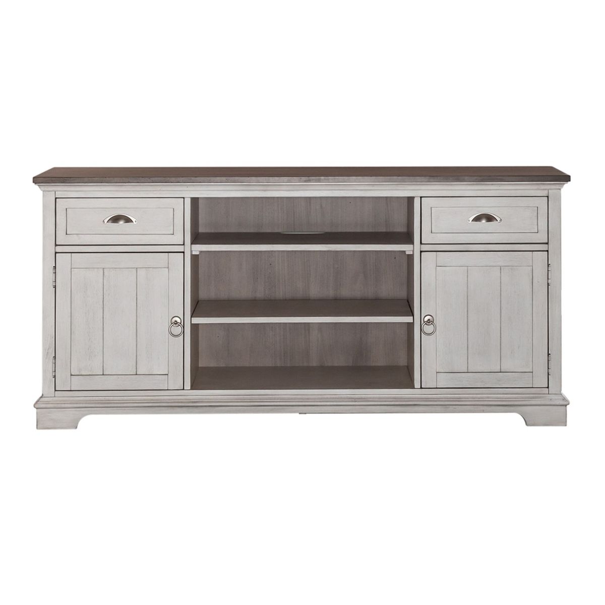 Liberty Furniture Ocean Isle 64 Inch Entertainment TV Stand in Antique White