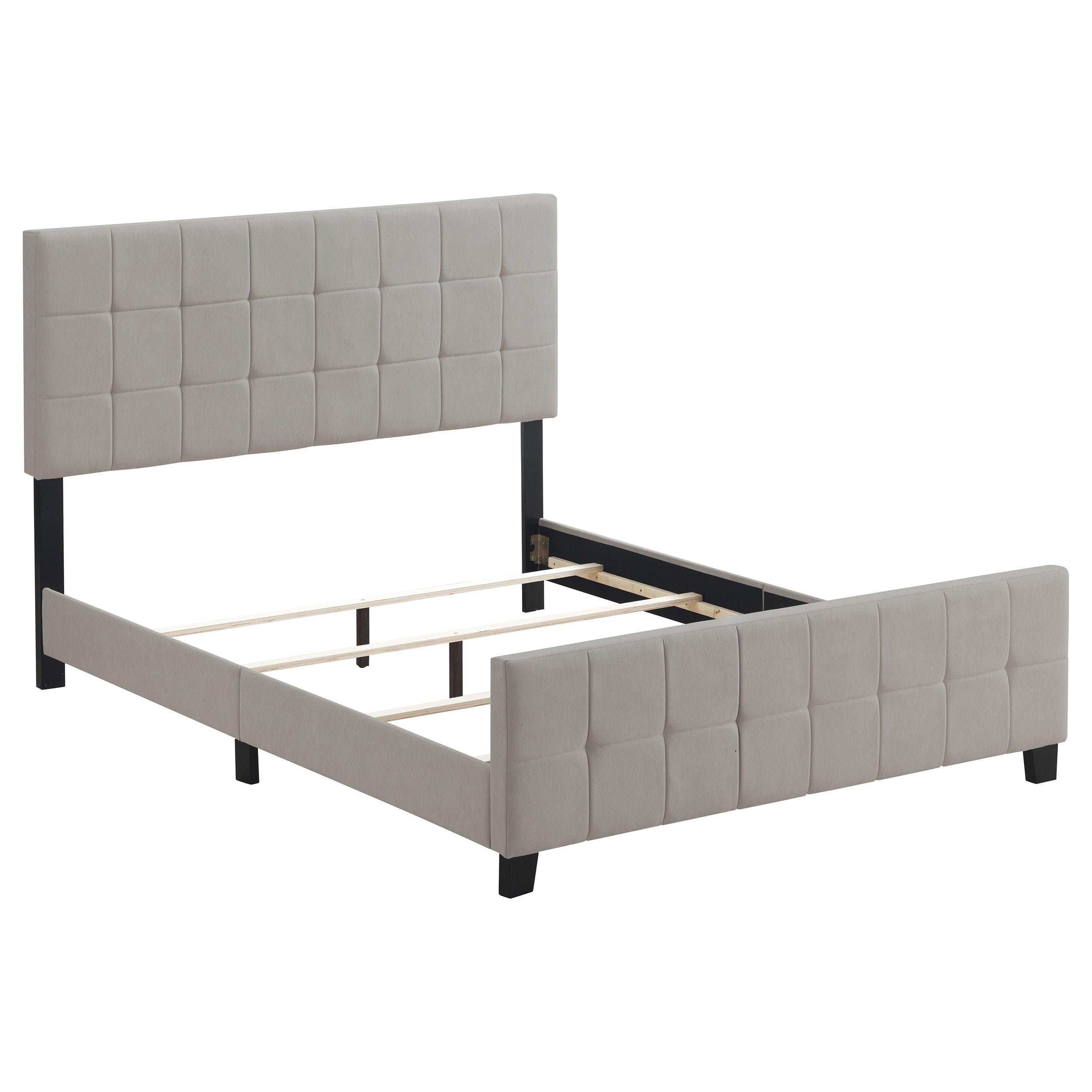 Fairfield Eastern King & Queen Upholstered Panel Bed Beige & Grey