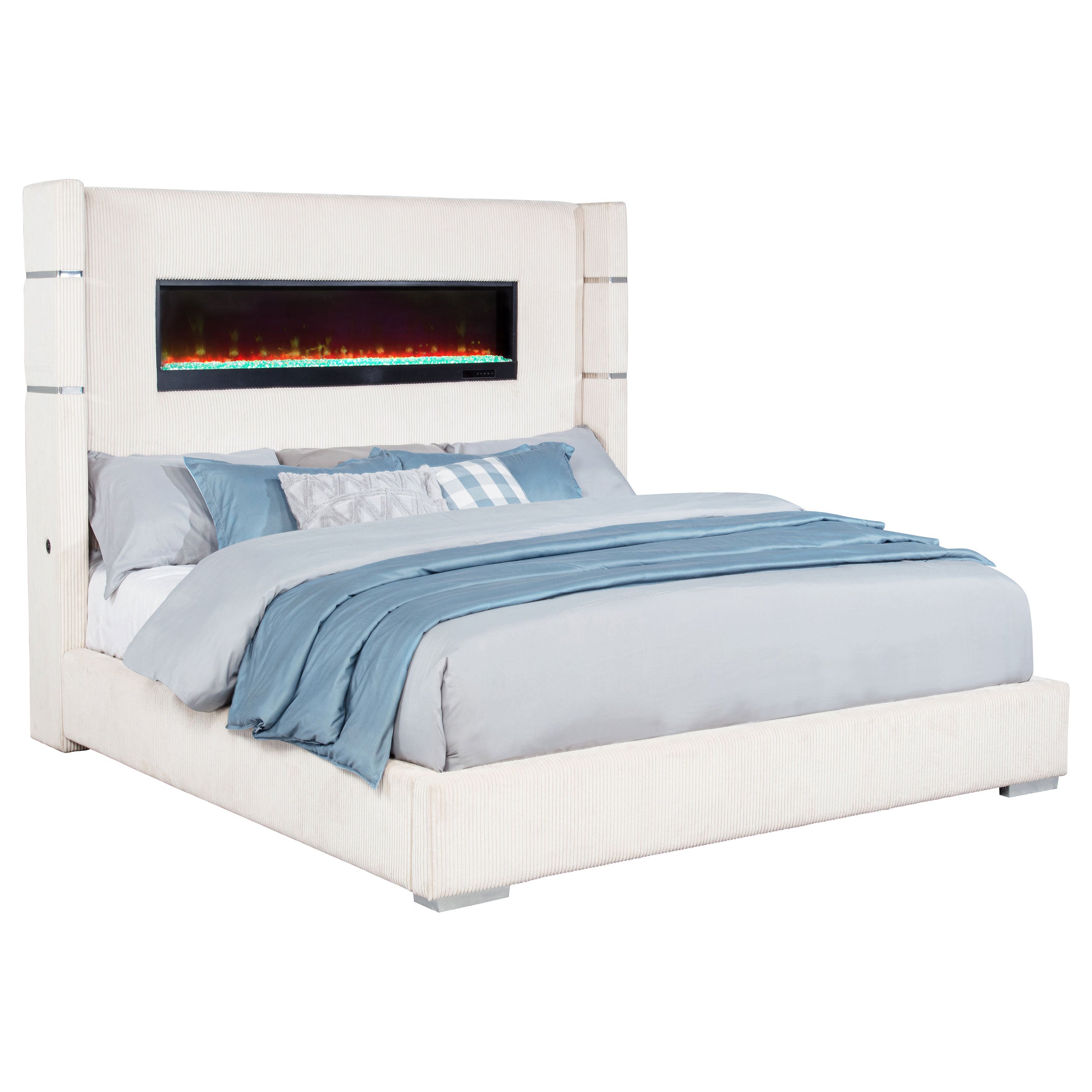 Tisdall Wingback Bed with Flame Visualizer