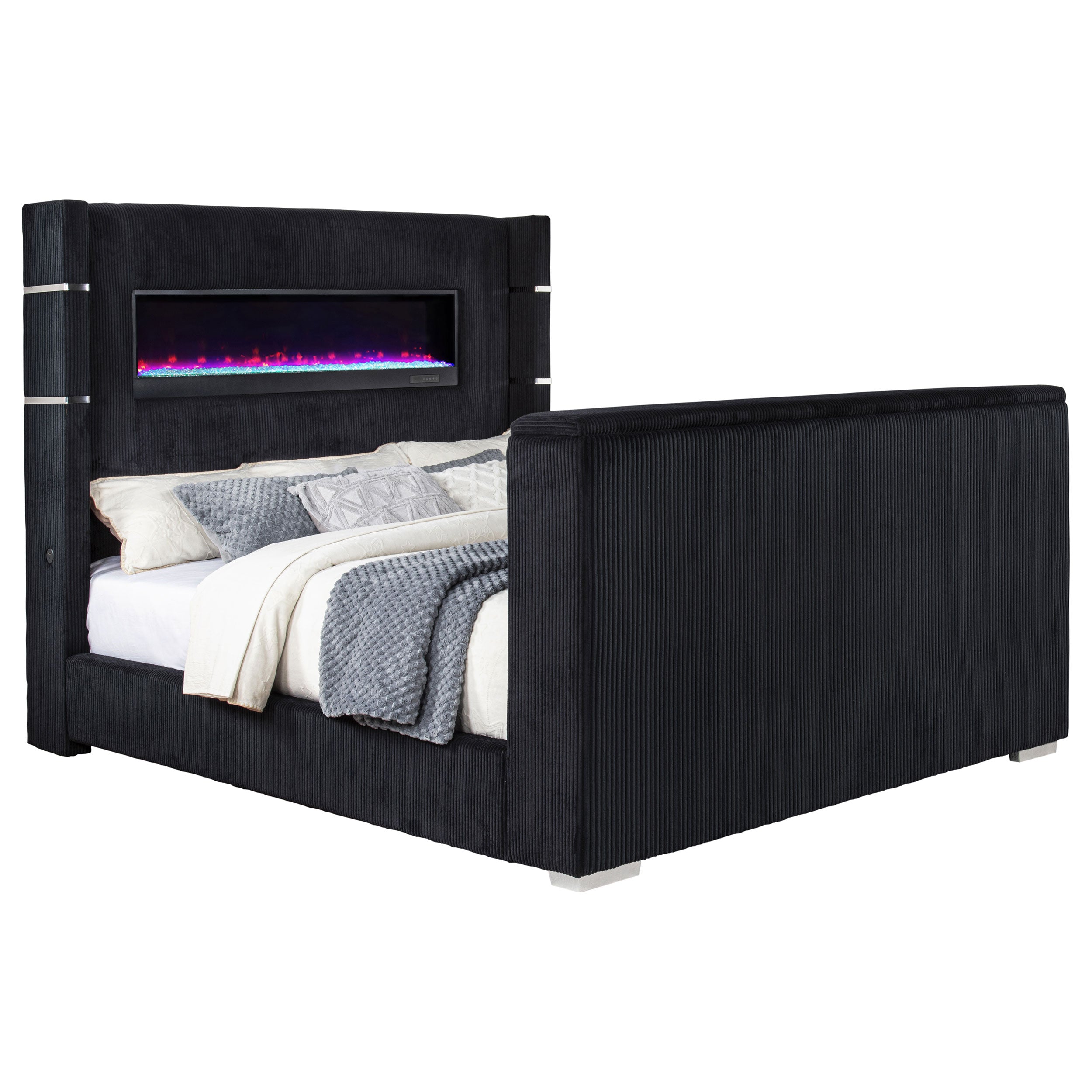 Tisdall Wingback TV Bed with Flame Visualizer