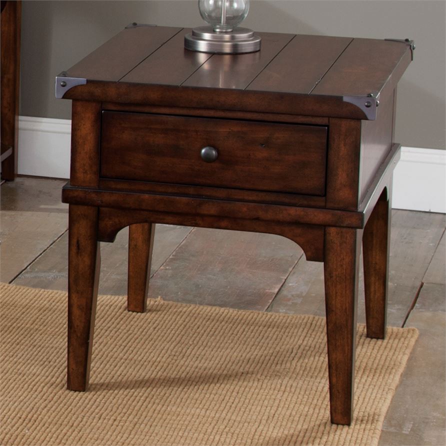 Liberty Aspen Skies End Table in Russet Brown