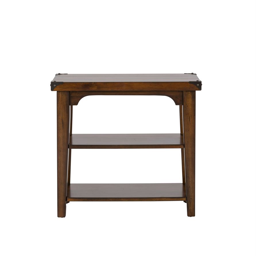 Liberty Aspen Skies Chair Side Table in Russet Brown