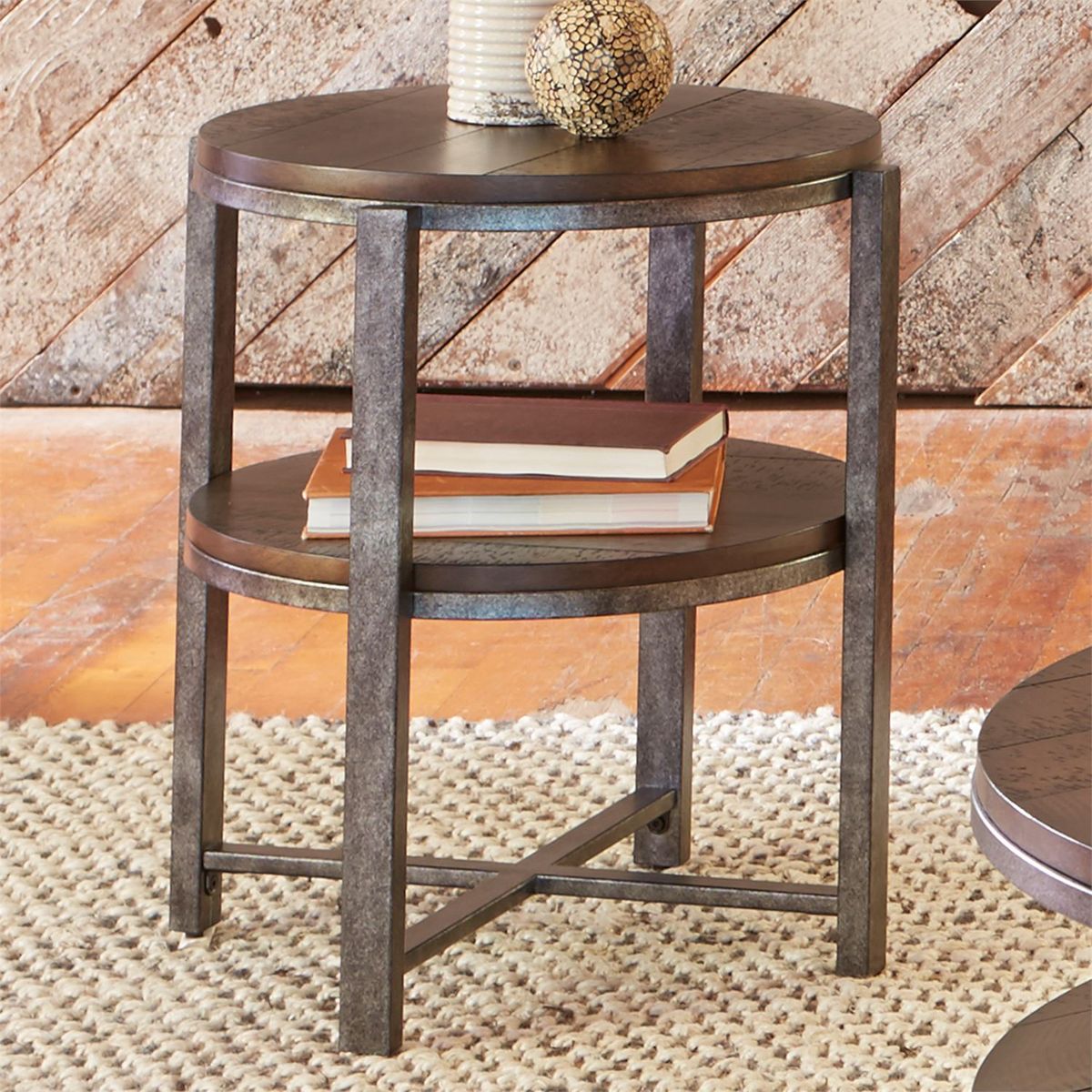 Liberty Breckinridge Round End Table in Mahogany