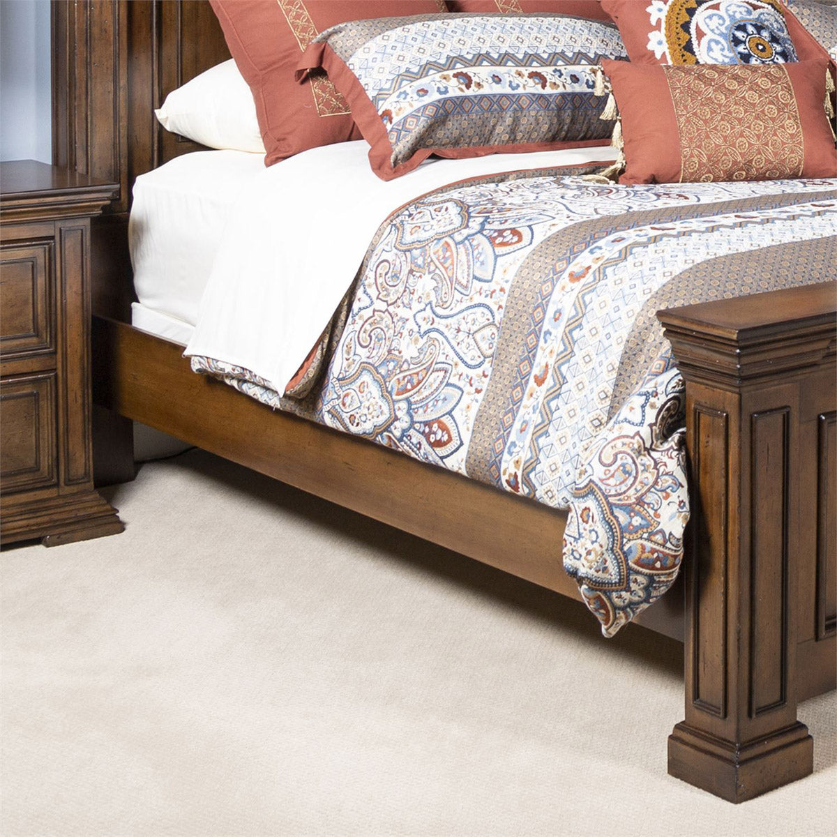 Liberty Furniture Big Valley King Panel Bed in Brownstone