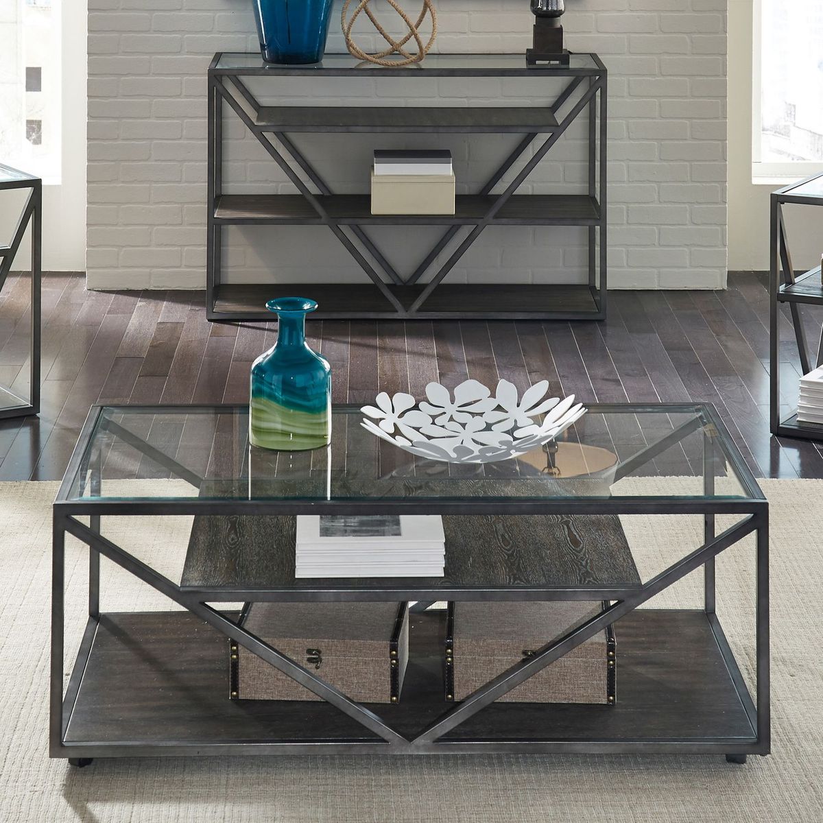Liberty Furniture Arista Rectangular Cocktail Table in Cobblestone Brown