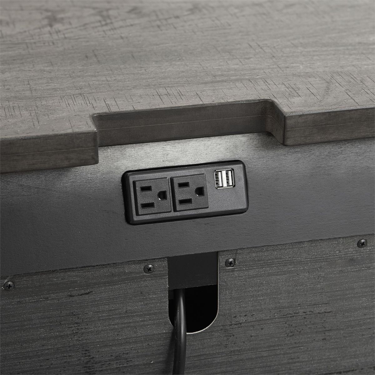 Liberty Furniture Modern Farmhouse Nightstand in Dusty Charcoal