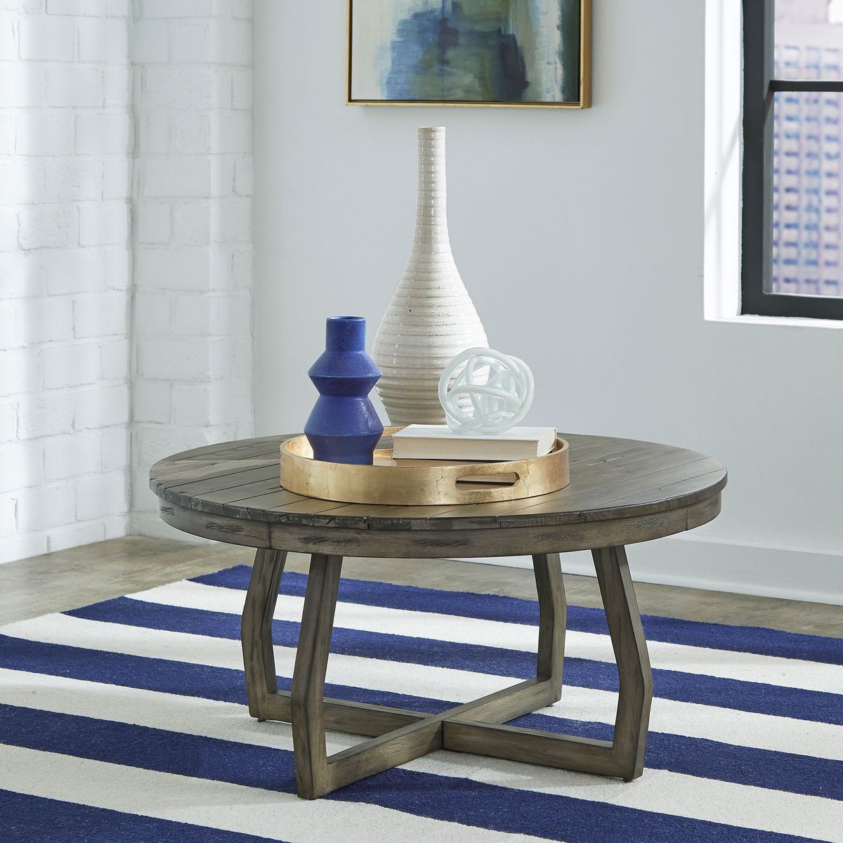 Liberty Furniture Hayden Way Cocktail Table in Gray