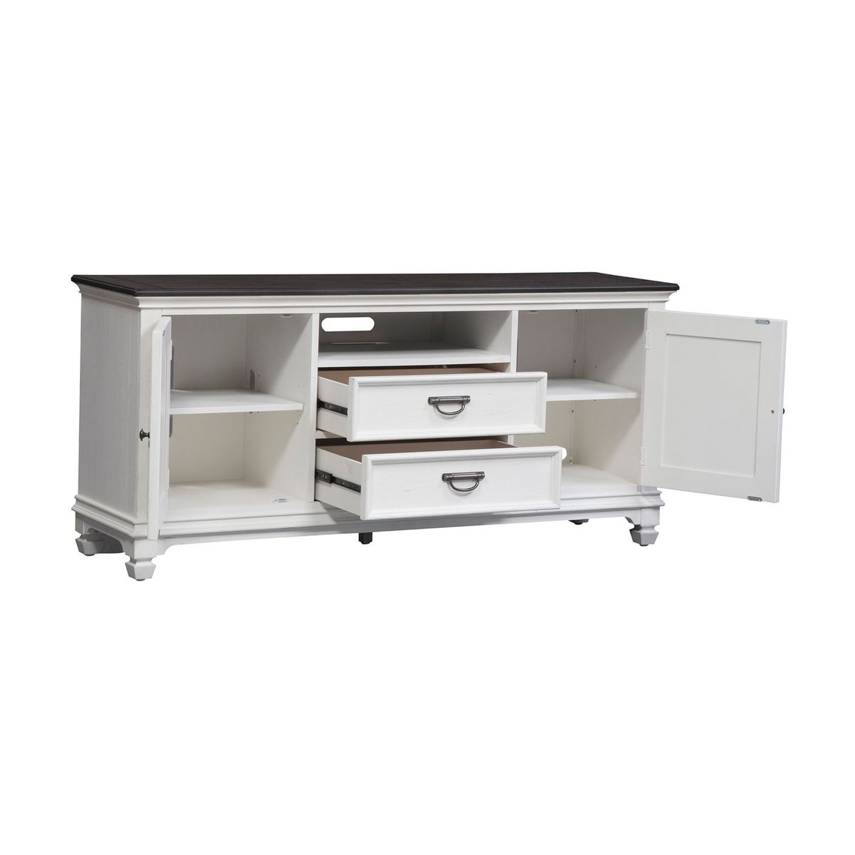 Liberty Furniture Allyson Park 66 Inch TV Console in Wirebrushed White