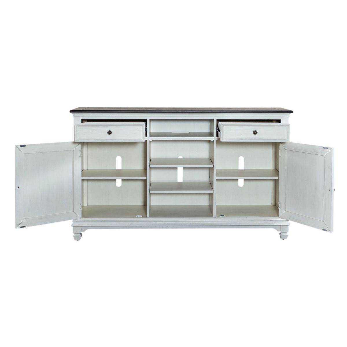 Liberty Furniture Allyson Park 68 Inch Highboy TV Console in Wirebrushed White