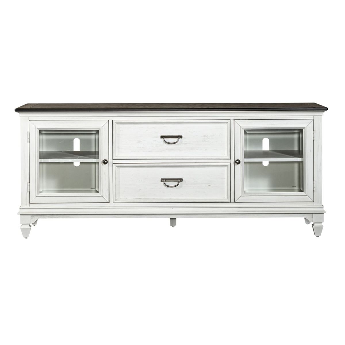 Liberty Furniture Allyson Park Entertainment TV Stand in Wirebrushed White image