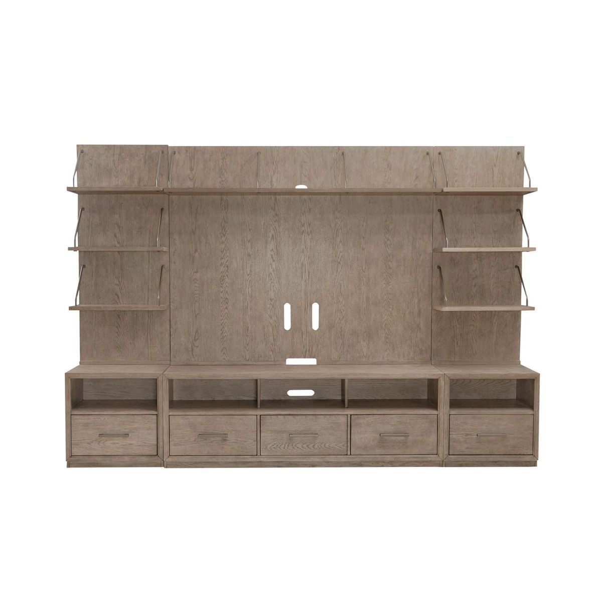 Liberty Furniture City Scape Entertainment Center with Piers in Burnished Beige
