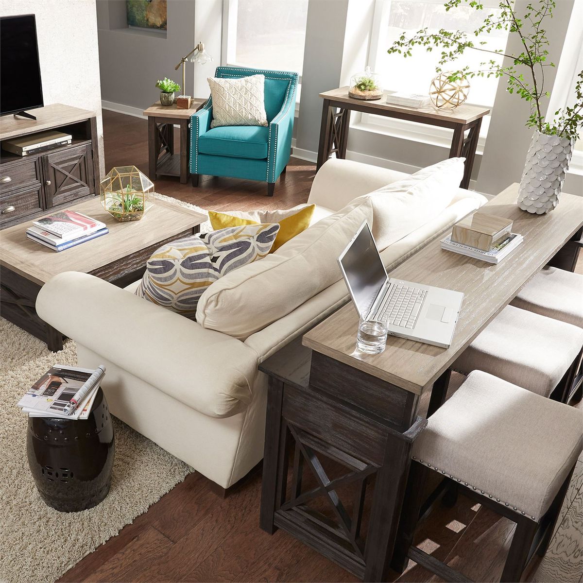 Liberty Heatherbrook Uph Barstool in Charcoal and Ash