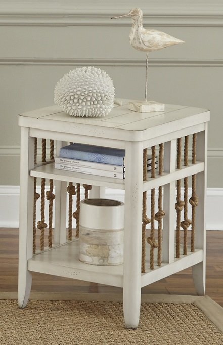 Liberty Furniture Dockside II Chair Side Table in White