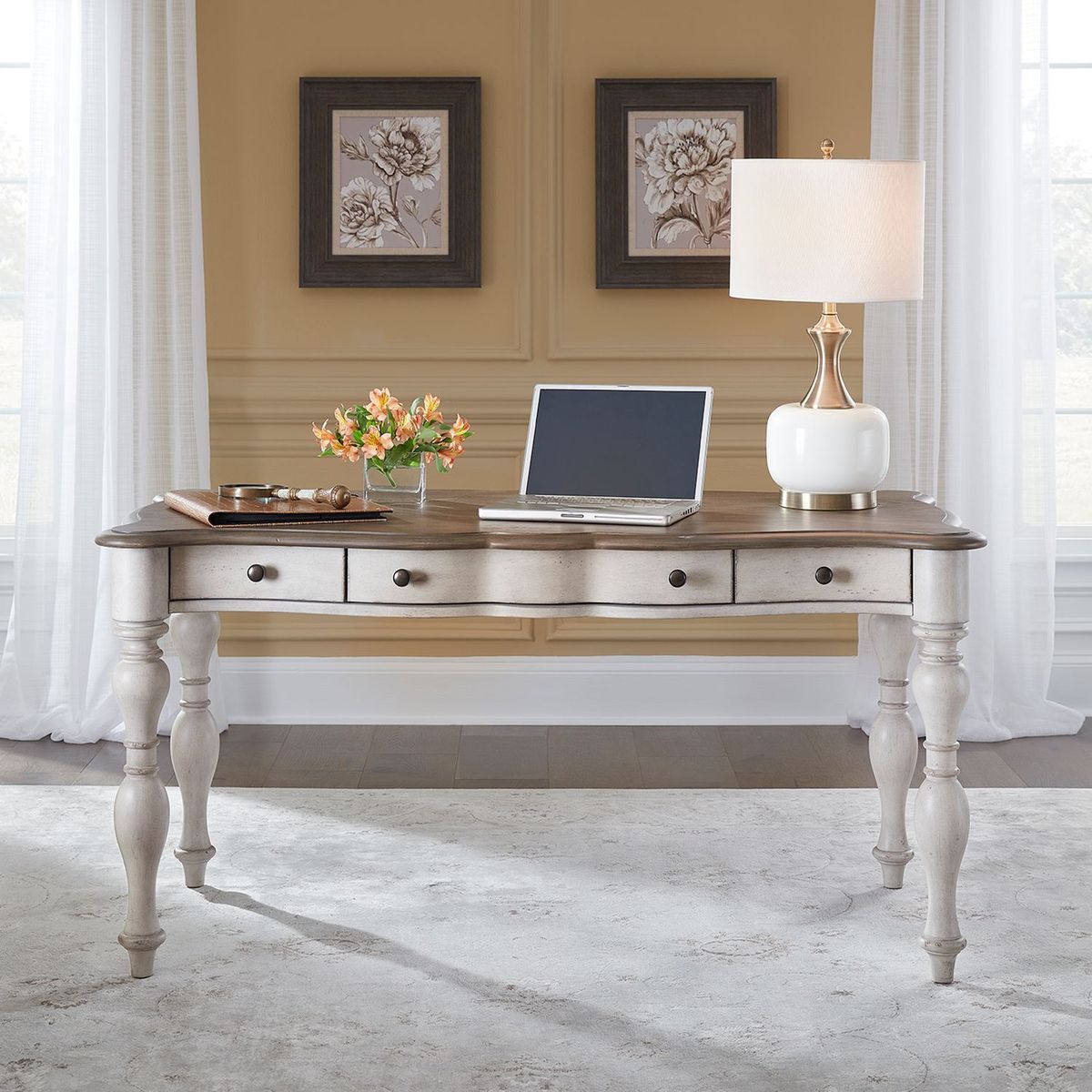 Liberty Chesapeake Writing Desk in Wirebrushed Antique White