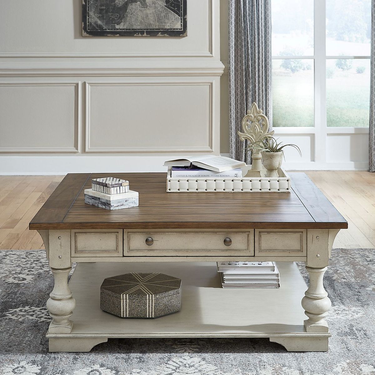 Liberty Morgan Creek Cocktail Table in Antique White