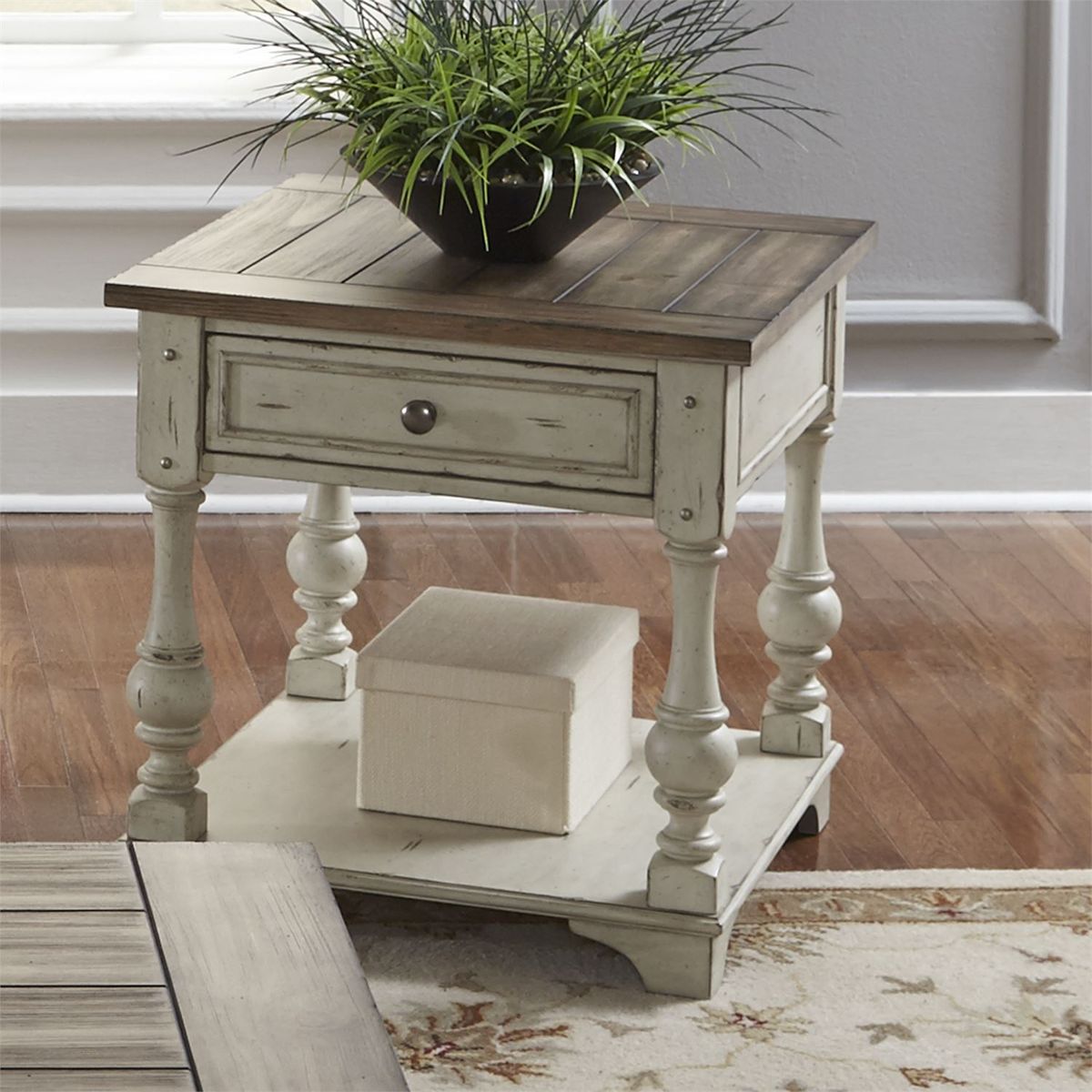 Liberty Morgan Creek End Table in Antique White