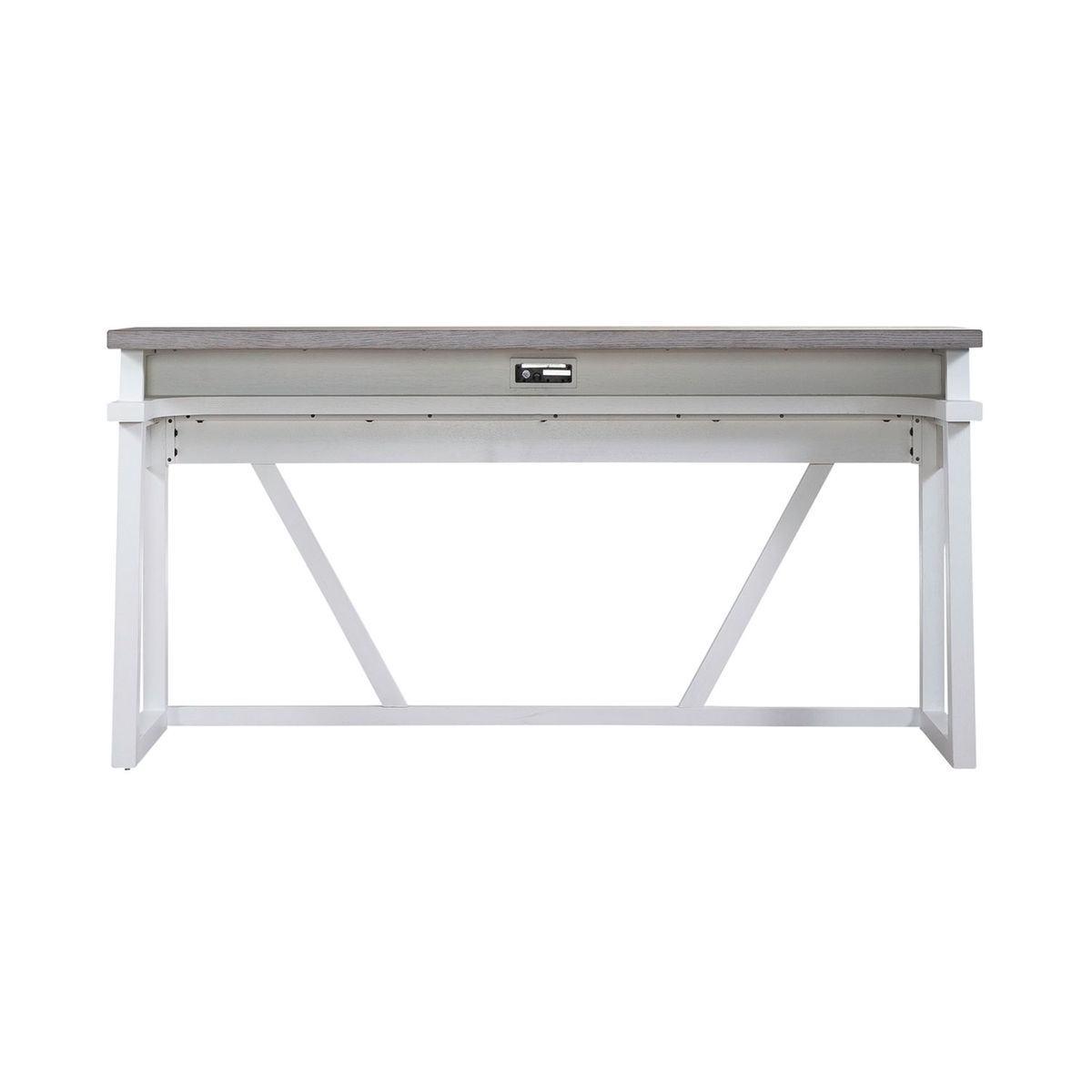 Liberty Furniture Palmetto Heights Console Bar Table in Shell White & Driftwood